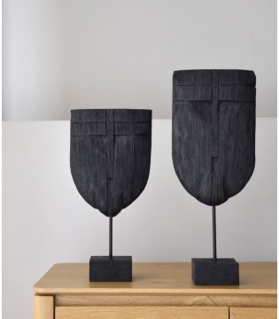 Escultura decorativa colec. Máscara madera tallada negro gr. - VP Interiorismo 2