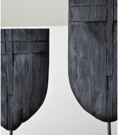Escultura decorativa colec. Máscara madera tallada negro gr. - VP Interiorismo