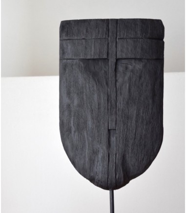 Escultura decorativa colec. Máscara madera tallada negro gr. - VP Interiorismo