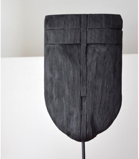 Escultura decorativa colec. Máscara madera tallada negro gr. - VP Interiorismo