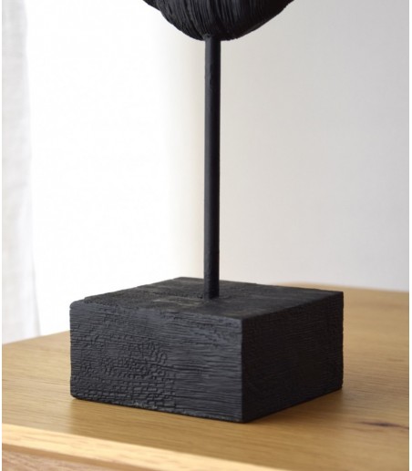 Escultura decorativa colec. Máscara madera tallada negro gr. - VP Interiorismo