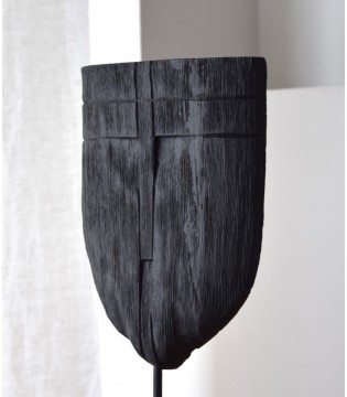 Escultura decorativa colec. Máscara madera tallada negro peq. - VP Interiorismo 2