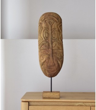 Escultura decorativa Tribal N1 madera tallada a mano - VP Interiorismo