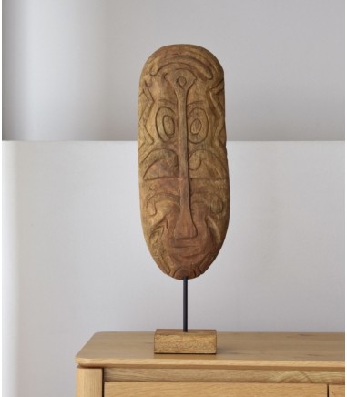 Escultura decorativa Tribal N1 madera tallada a mano - VP Interiorismo