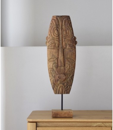 Escultura decorativa Tribal N2 madera tallada a mano - VP Interiorismo