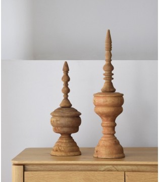 Escultura decorativa Loa madera tallada a mano peq. - VP Interiorismo 2