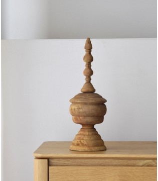 Escultura decorativa Loa madera tallada a mano peq. - VP Interiorismo