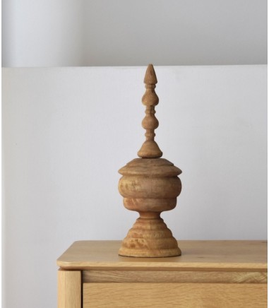 Escultura decorativa Loa madera tallada a mano peq. - VP Interiorismo