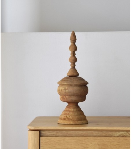 Escultura decorativa Loa madera tallada a mano peq. - VP Interiorismo