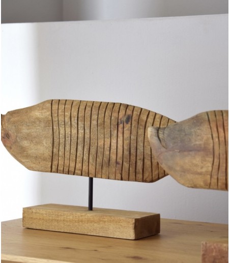 Escultura decorativa Mar madera tallada a mano gr. - VP Interiorismo