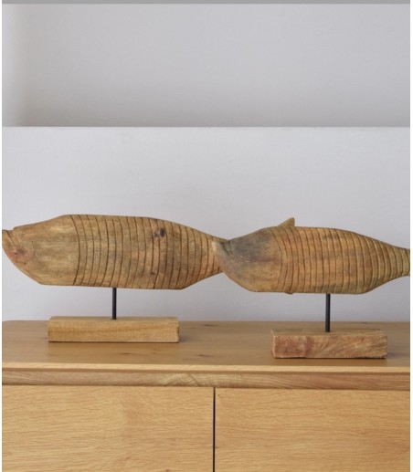 Escultura decorativa Mar madera tallada a mano gr. - VP Interiorismo