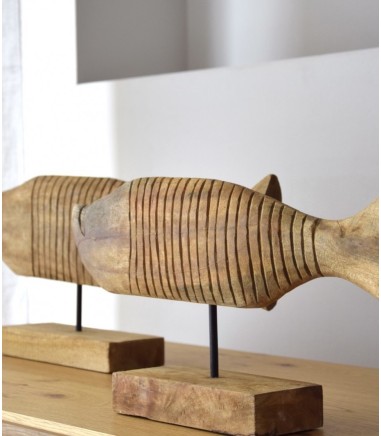 Escultura decorativa Mar madera tallada a mano gr. - VP Interiorismo