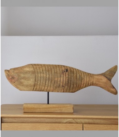 Escultura decorativa Mar madera tallada a mano gr. - VP Interiorismo