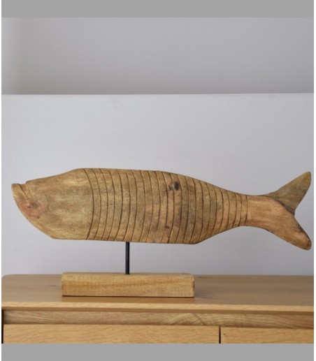 Escultura decorativa Mar madera tallada a mano gr. - VP Interiorismo