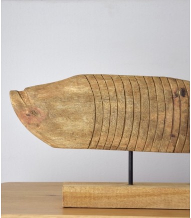 Escultura decorativa Mar madera tallada a mano gr. - VP Interiorismo