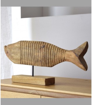Escultura decorativa Mar madera tallada a mano gr. - VP Interiorismo 2