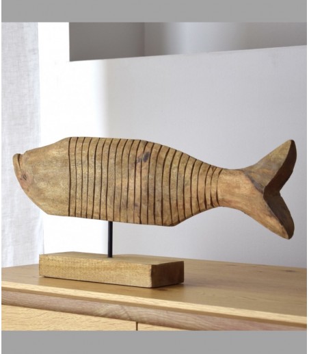 Escultura decorativa Mar madera tallada a mano gr. - VP Interiorismo