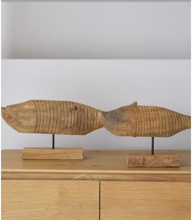 Escultura decorativa Mar madera tallada a mano peq. - VP Interiorismo
