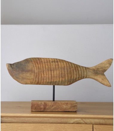 Escultura decorativa Mar madera tallada a mano peq. - VP Interiorismo