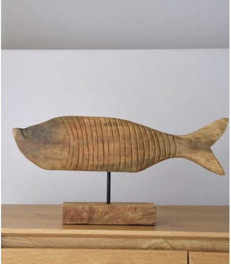 Escultura decorativa Mar madera tallada a mano peq. - VP Interiorismo