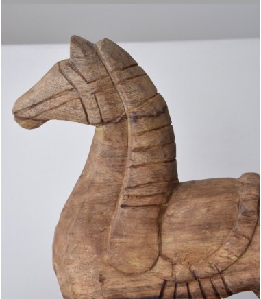 Escultura decorativa Caballo N1 madera tallada a mano - VP Interiorismo