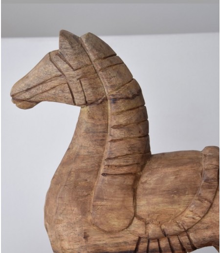 Escultura decorativa Caballo N1 madera tallada a mano - VP Interiorismo