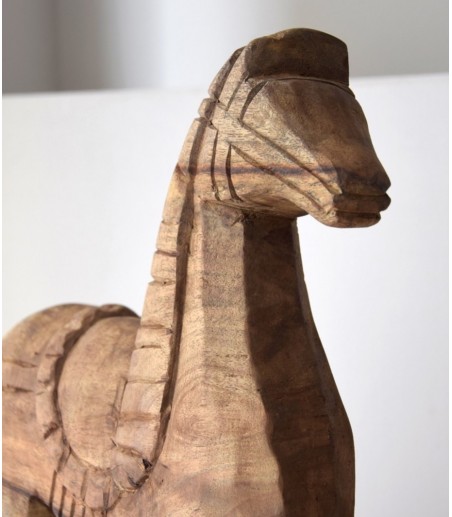 Escultura decorativa Caballo N1 madera tallada a mano - VP Interiorismo