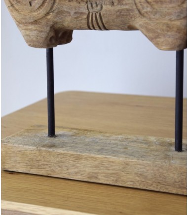 Escultura decorativa Caballo N2 madera tallada a mano - VP Interiorismo