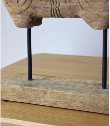 Escultura decorativa Caballo N2 madera tallada a mano - VP Interiorismo