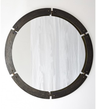 Espejo redondo 2 marco relieve metal - VP Interiorismo