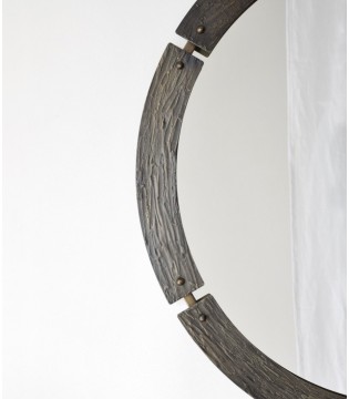 Espejo redondo 2 marco relieve metal - VP Interiorismo 2