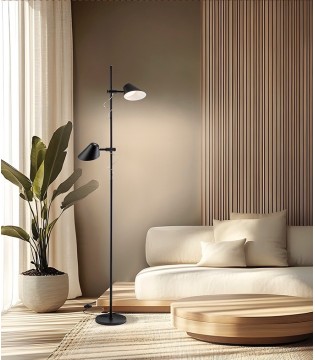 Lámpara de pie salón Esino 2L negro - Schuller 2