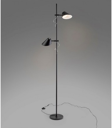 Lámpara de pie salón Esino 2L negro - Schuller