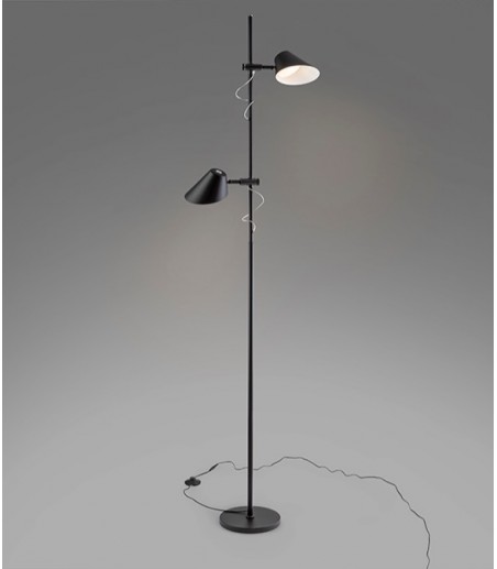 Lámpara de pie salón Esino 2L negro - Schuller