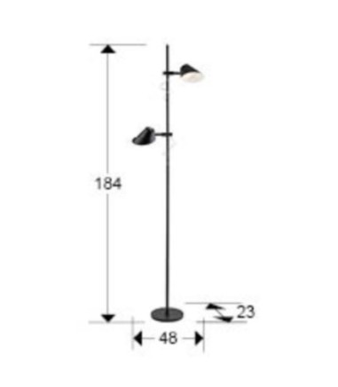 Lámpara de pie salón Esino 2L negro - Schuller