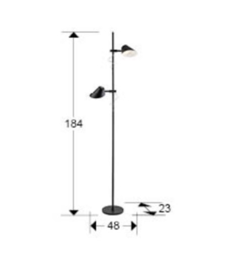 Lámpara de pie salón Esino 2L negro - Schuller