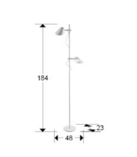 Lámpara de pie salón Esino 2L blanco - Schuller