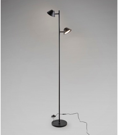 Lámpara de pie salón Taros 2L negro - Schuller