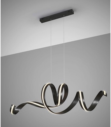 Lámpara horizontal Amara negro mate - Schuller