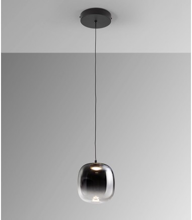 Lampara colgante de techo Onice 1L negro-smoke - Schuller