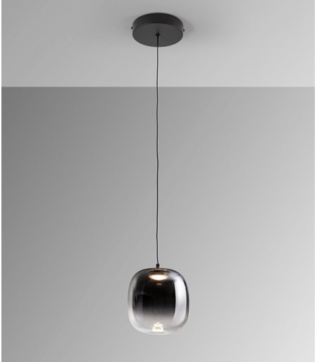 Lampara colgante de techo Onice 1L negro-smoke - Schuller