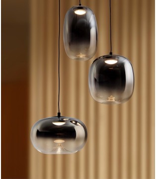 Lampara colgante de techo Onice 3L negro-smoke D30 - Schuller 2