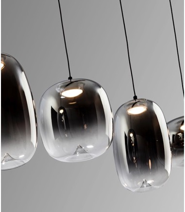 Lampara lineal Onice 4L negro-smoke - Schuller