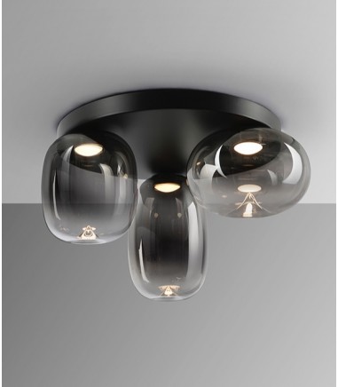 Plafón de techo Onice 3L negro-smoke - Schuller