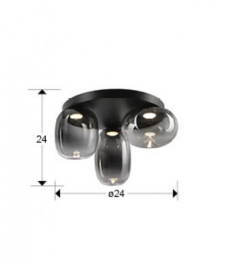 Plafón de techo Onice 3L negro-smoke - Schuller
