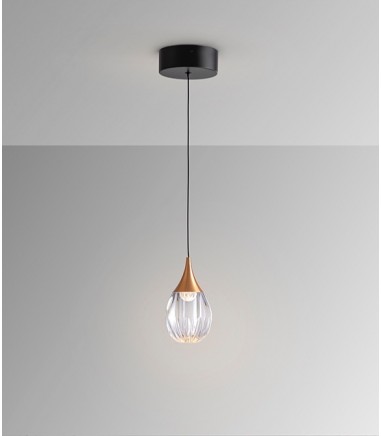 Lámpara colgante Corina 1L negro cobre - Schuller