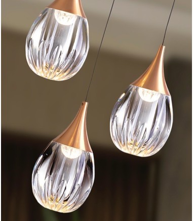 Lámpara colgante Corina 3L negro cobre - Schuller