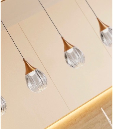 Lámpara lineal Corina 5L negro cobre - Schuller