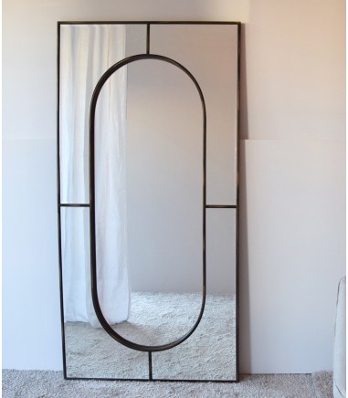 Espejo decorativo rectangular oval de suelo - VP Interiorismo