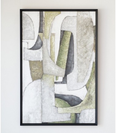 Cuadro abstracto Formas N1 verde gris - VP Interiorismo